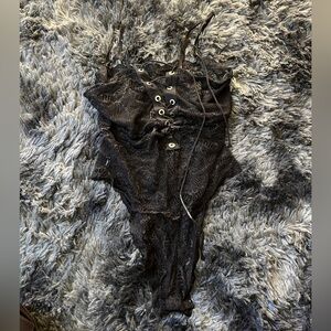 Black Lace One Piece Lingerie